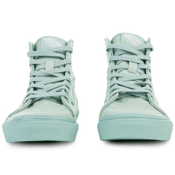 NWT Vans KS8-Hi Zip (Mono) sparkly TEAL / TURQUOISE / MINT VANS GIRL OR BOY - Picture 3 of 12